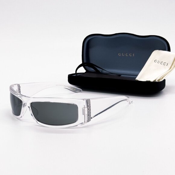 NEW GUCCI SUNGLASSES GG1492S 004 CRYSTAL UNISEX EYEWEAR display picture 3